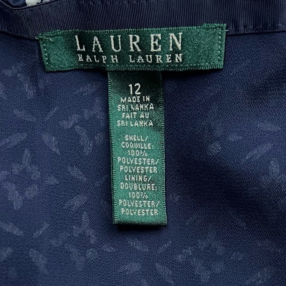 LAUREN RALPH LAUREN Skirt Full A Line Flowy Modest Floral Retro Abstract Size 12 - Picture 8 of 9